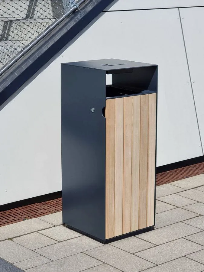 Tectus AbfallBehälter mit Holzverkleidung der Tür